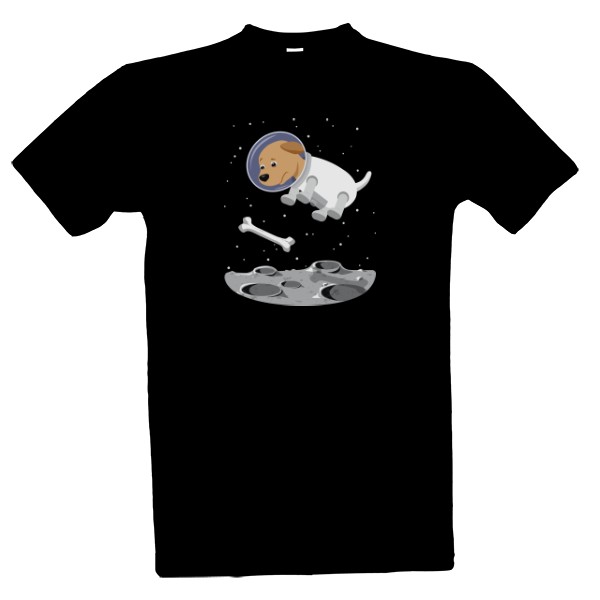 Tričko s potiskem pes ve vesmiru