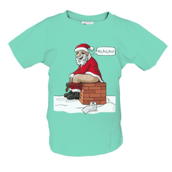 Tričko s potiskem Santa na komíně - dětské