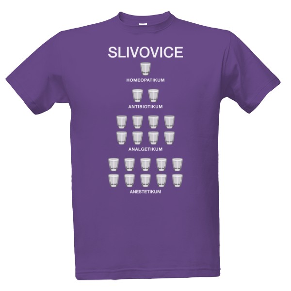 Tričko s potiskem Slivovice - na tmavá trička