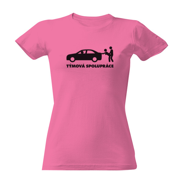 Tričko s potiskem Týmová spolupráce černá - D